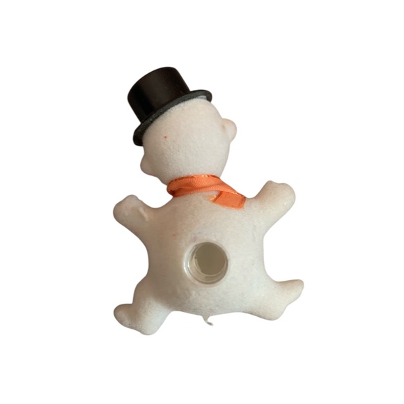 HTF Vintage Flocked Snowman Blowmold String Light Covers - Picture 2 of 3